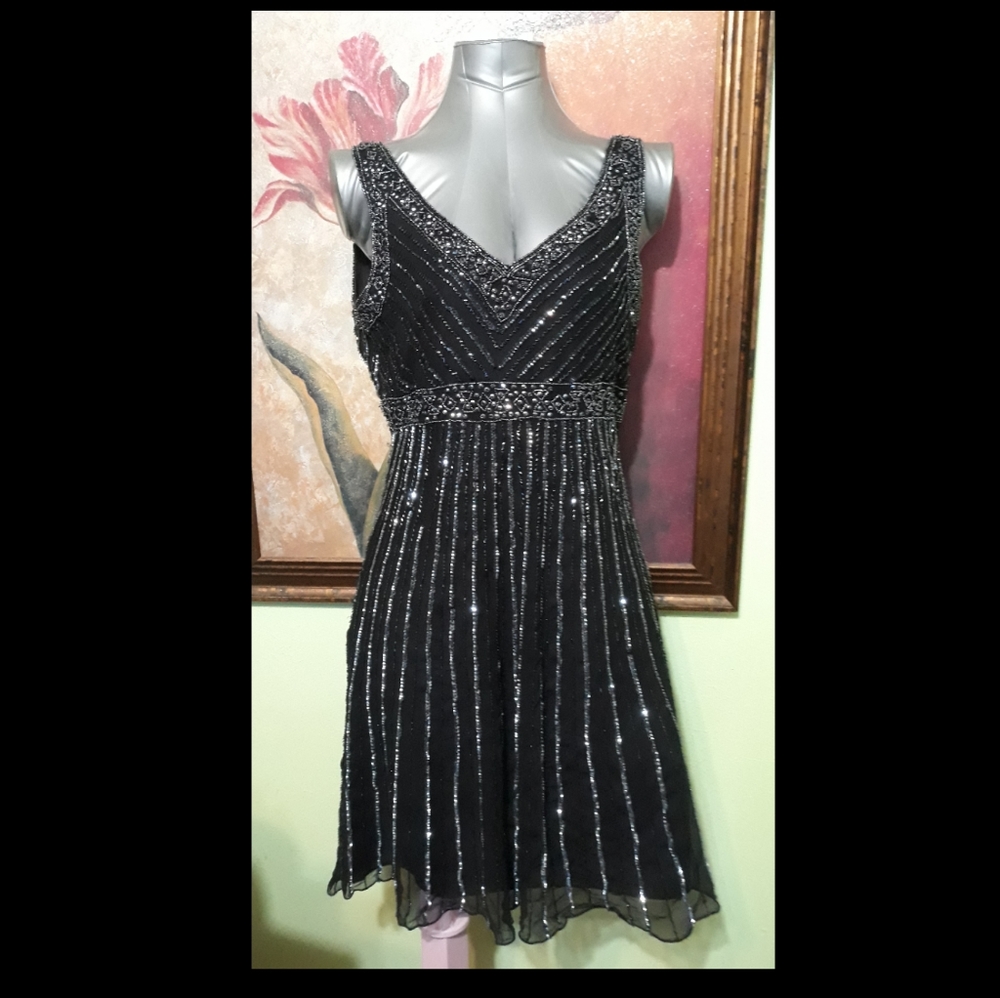 Black sequences/ beaded dress